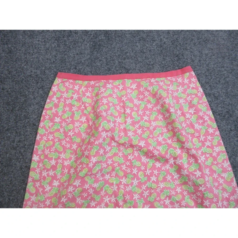 Vintage Lilly Pulitzer Skirt Womens 2 Pink Pineapple Floral Print Lined Tropical